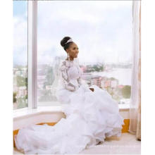 2017 Chinese Long Sleeves Mermaid Ladies Bridal Dress
